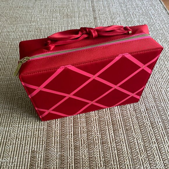 Estee Lauder Pink and Red Makeup Bag❤️Peppermint Toiletries Case - Picture 1 of 7